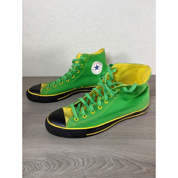 Converse Chuck Taylor All Star High Top Green Yellow GB Packers Mens 11.5 - Picture 2 of 8